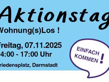 Ankündigung Aktionstag für Wohnungslose