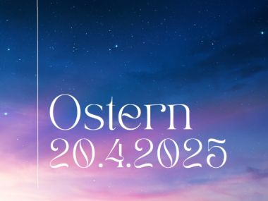 Sonnenaufgang und Datum 20.4.2025 von Ostern
