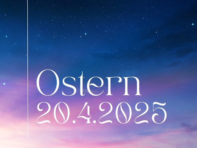 Sonnenaufgang und Datum 20.4.2025 von Ostern