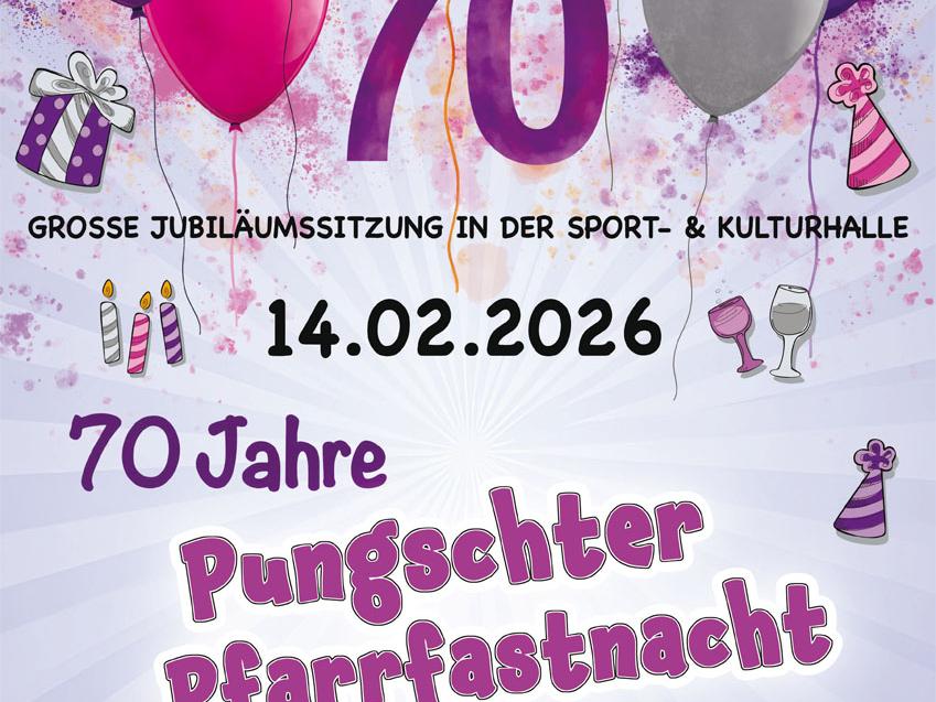 Luftballons laden ein zur Pfarrfastnacht 2026 in Pfungstadt