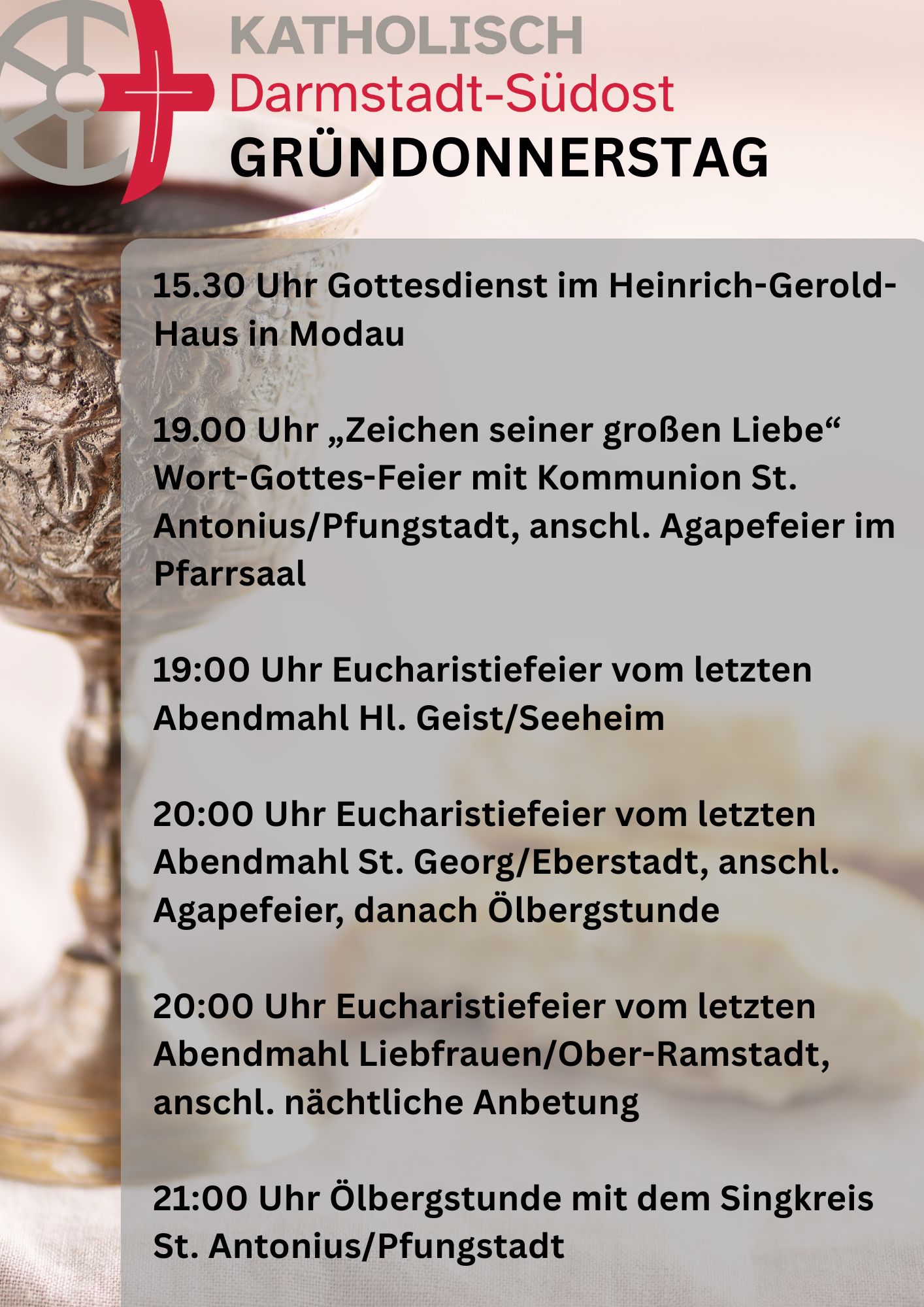 Gottesdienste am Gruendonnerstag