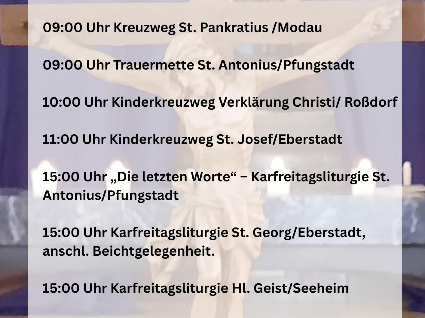 Gottesdienste am Karfreitag