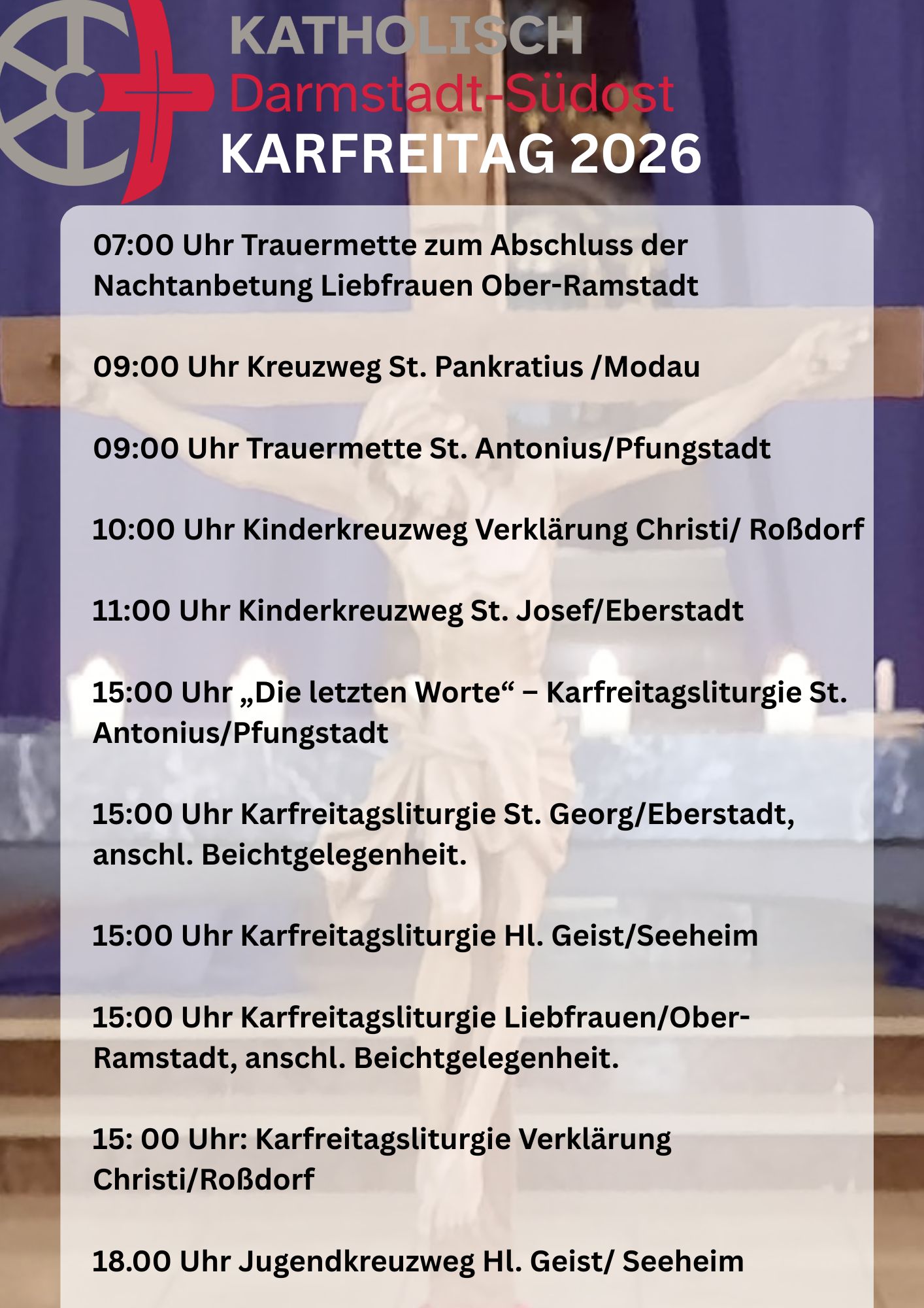 Gottesdienste am Karfreitag