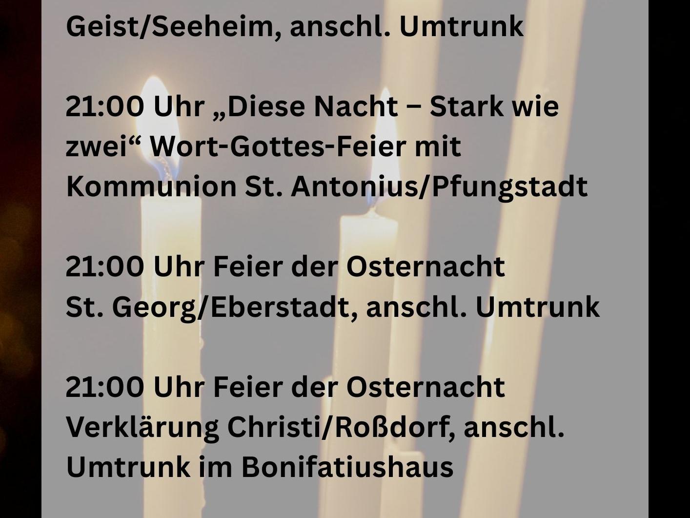 Gottesdienste in der Osternacht