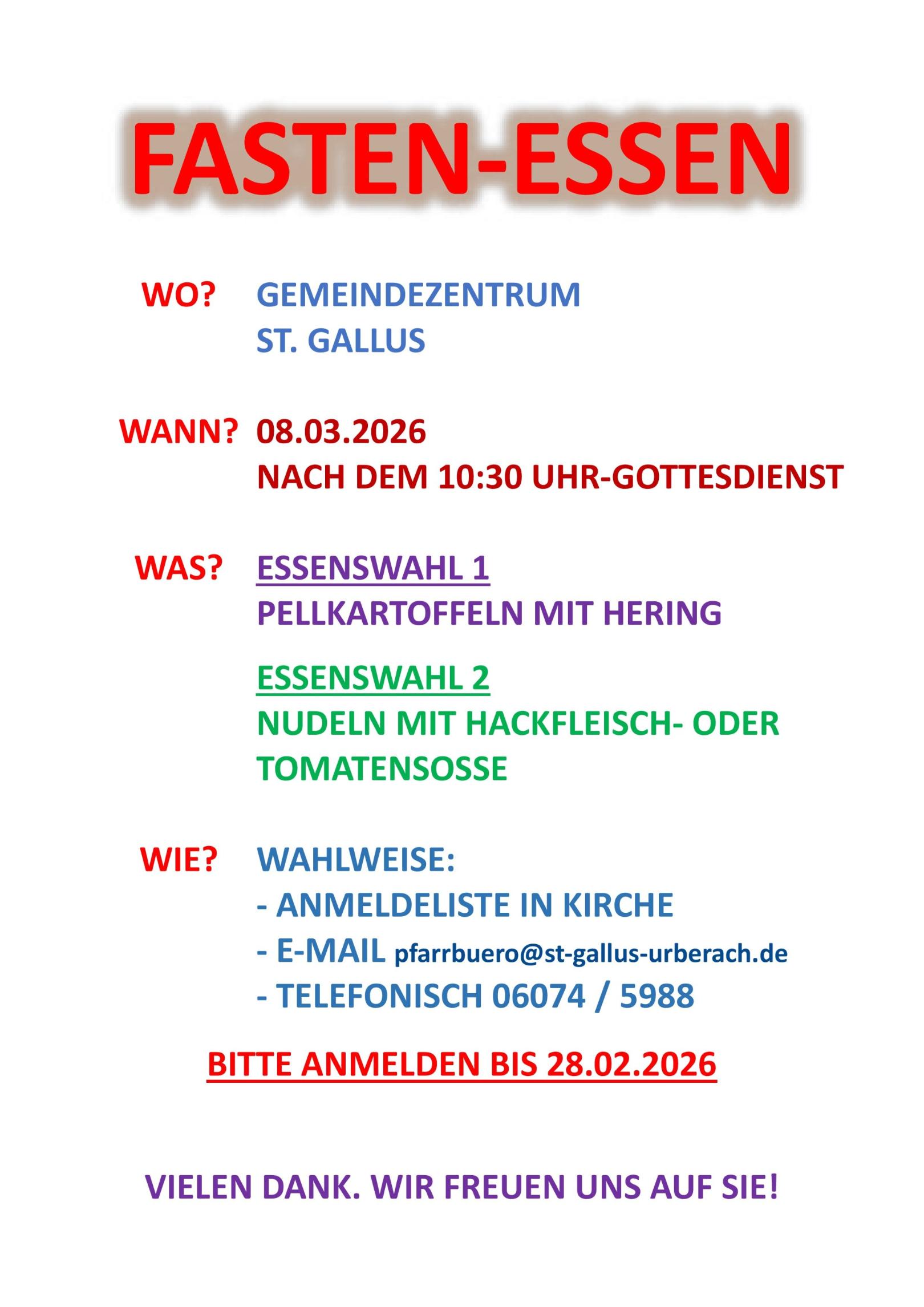 Fastenessen 2026 Plakat (c) gallus.de