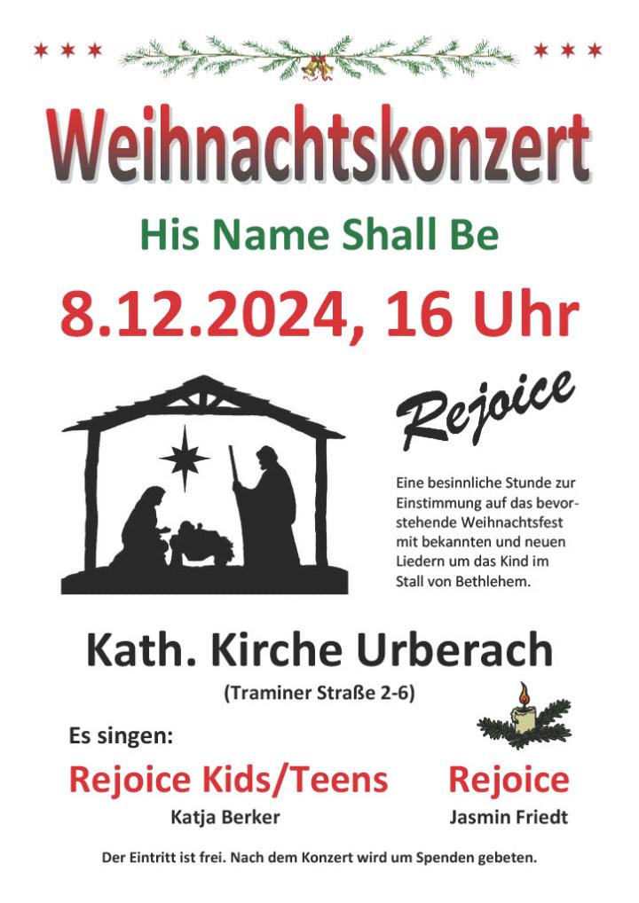 Weihnachtskonzert Pfarrei St. Gallus Urberach