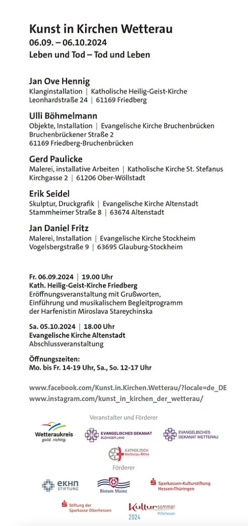 Kunst in Kirchen 2024 - Flyer2