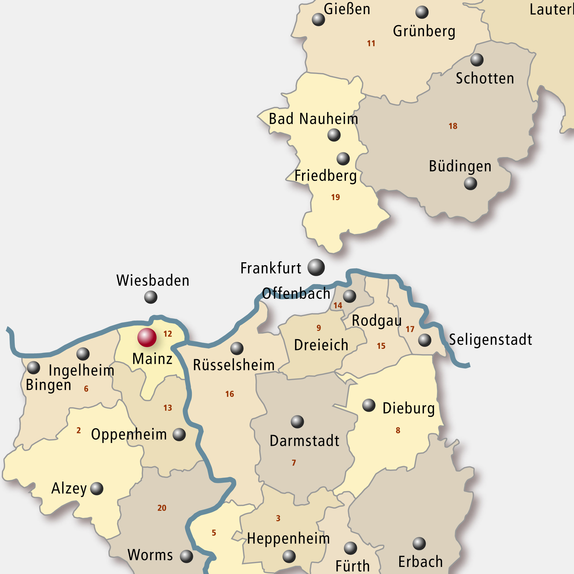 Gesamtkarte Bistum Mainz (c) sensum