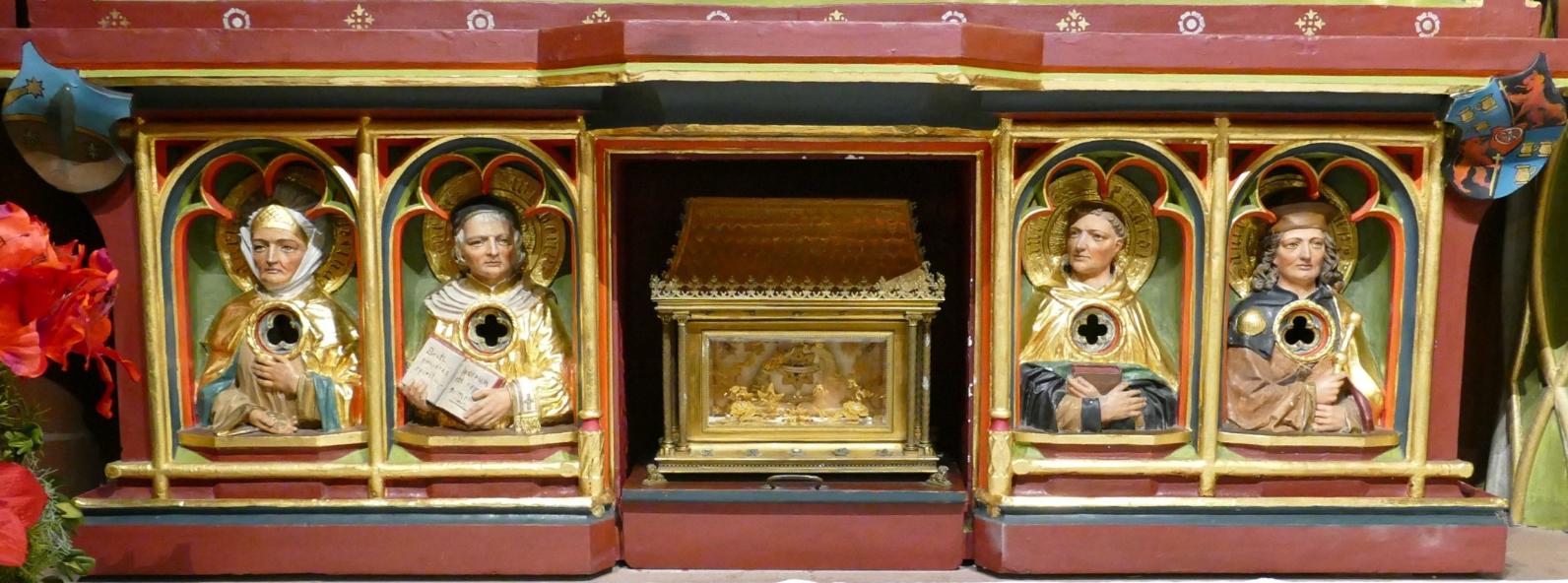 Hildegardisschrein in der Predella des linken Hildegardisaltars in der Rochkapelle (c) Rochusbruderschaft
