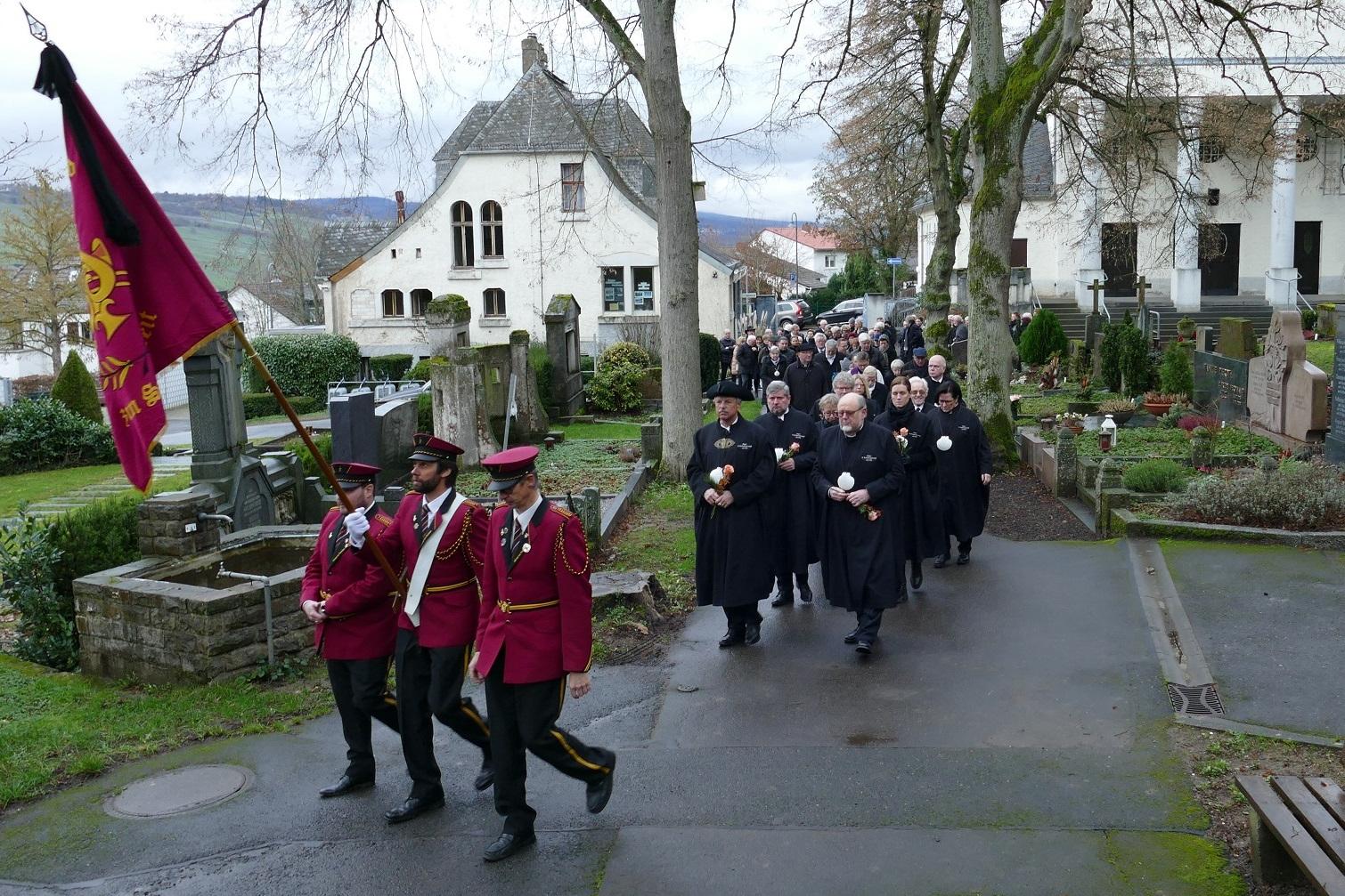 Beerdigung von Helmut Conrad am 9.1.2023 auf dem Binger Walfriedhof