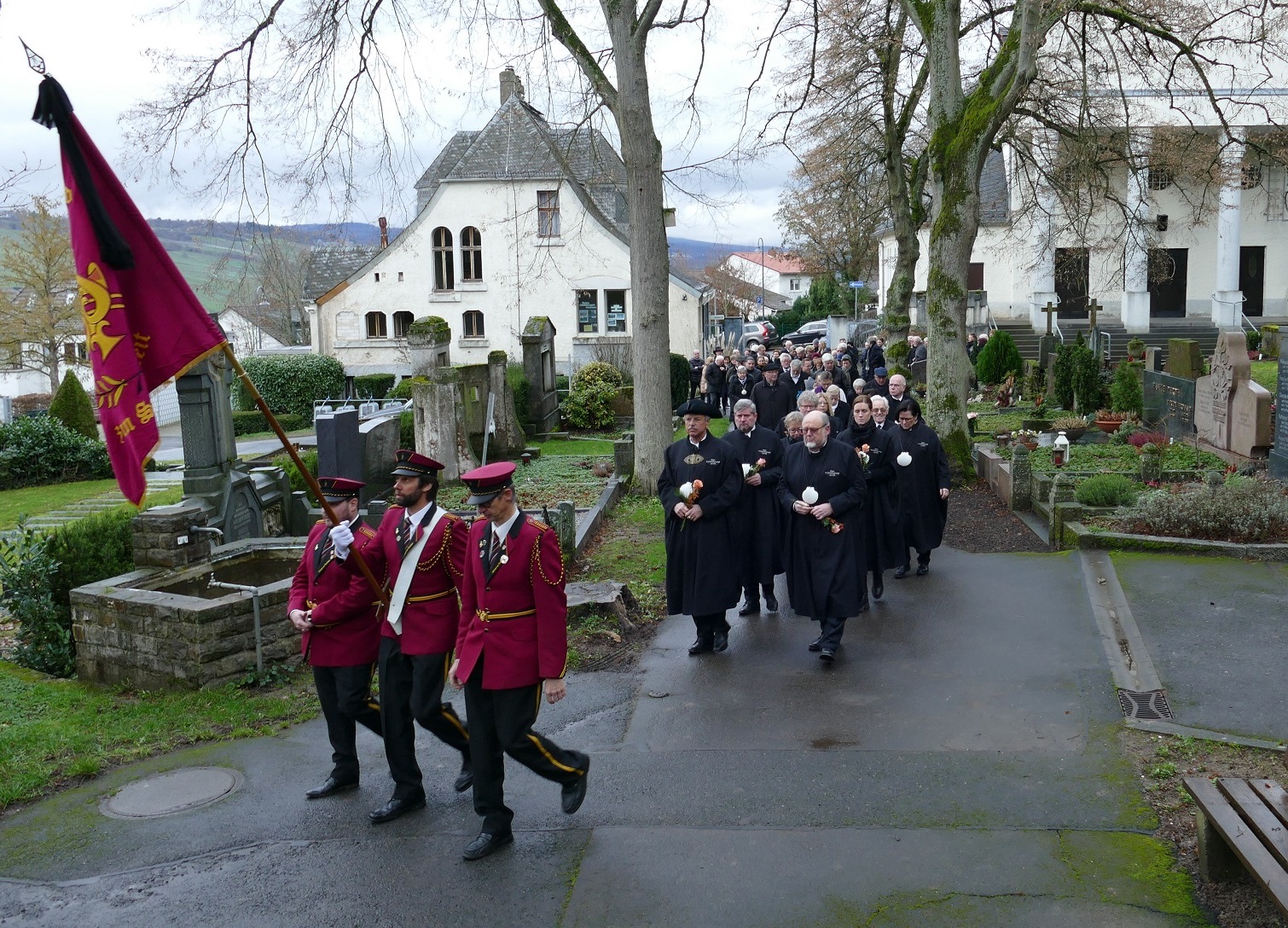 Beerdigung von Helmut Conrad am 9.1.2023 auf dem Binger Walfriedhof (c) Rochusbruderschaft
