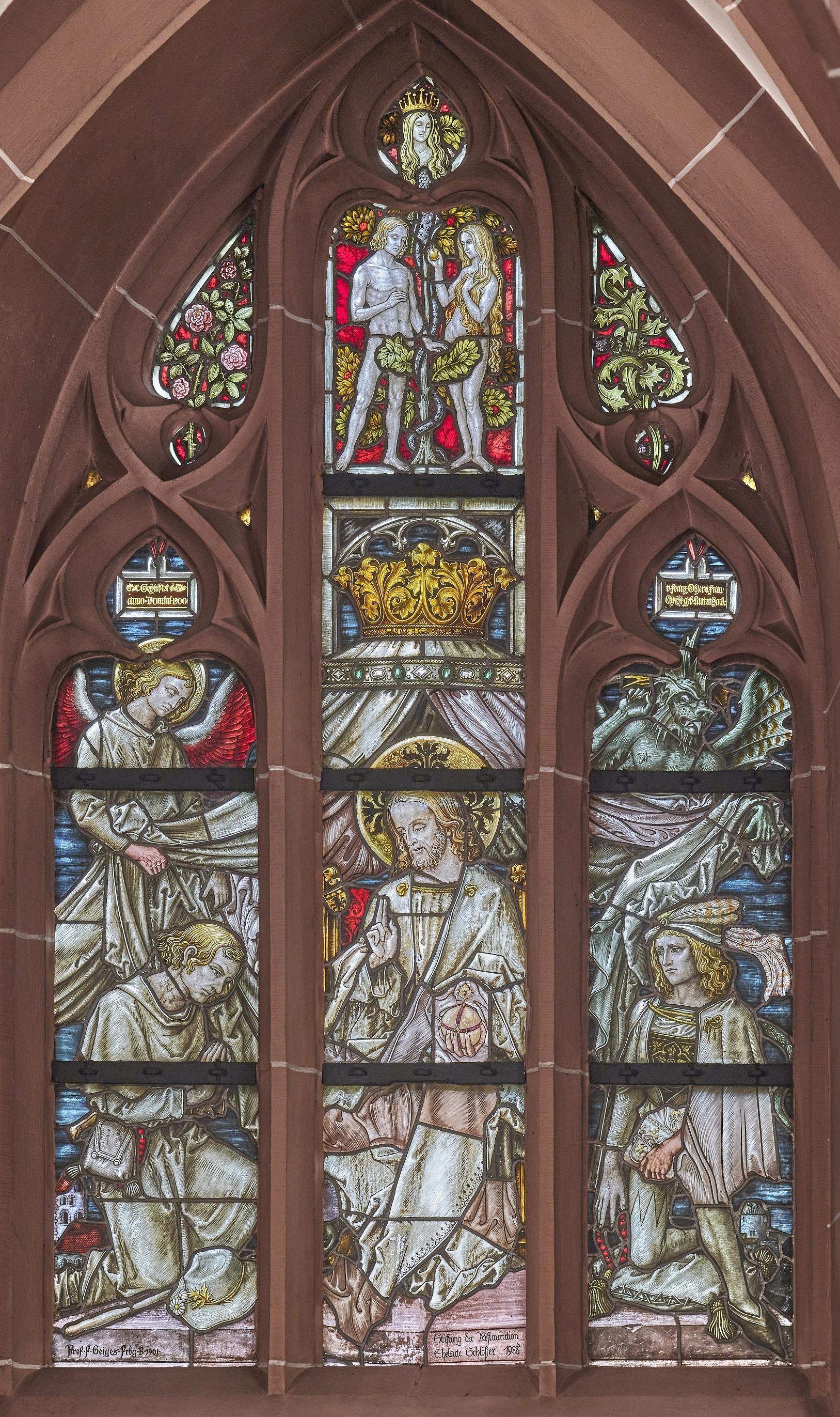 2. linkes Seitenschifffenster: Symbolische Darstellung der gültigen Beichte (c) W. Vollrath