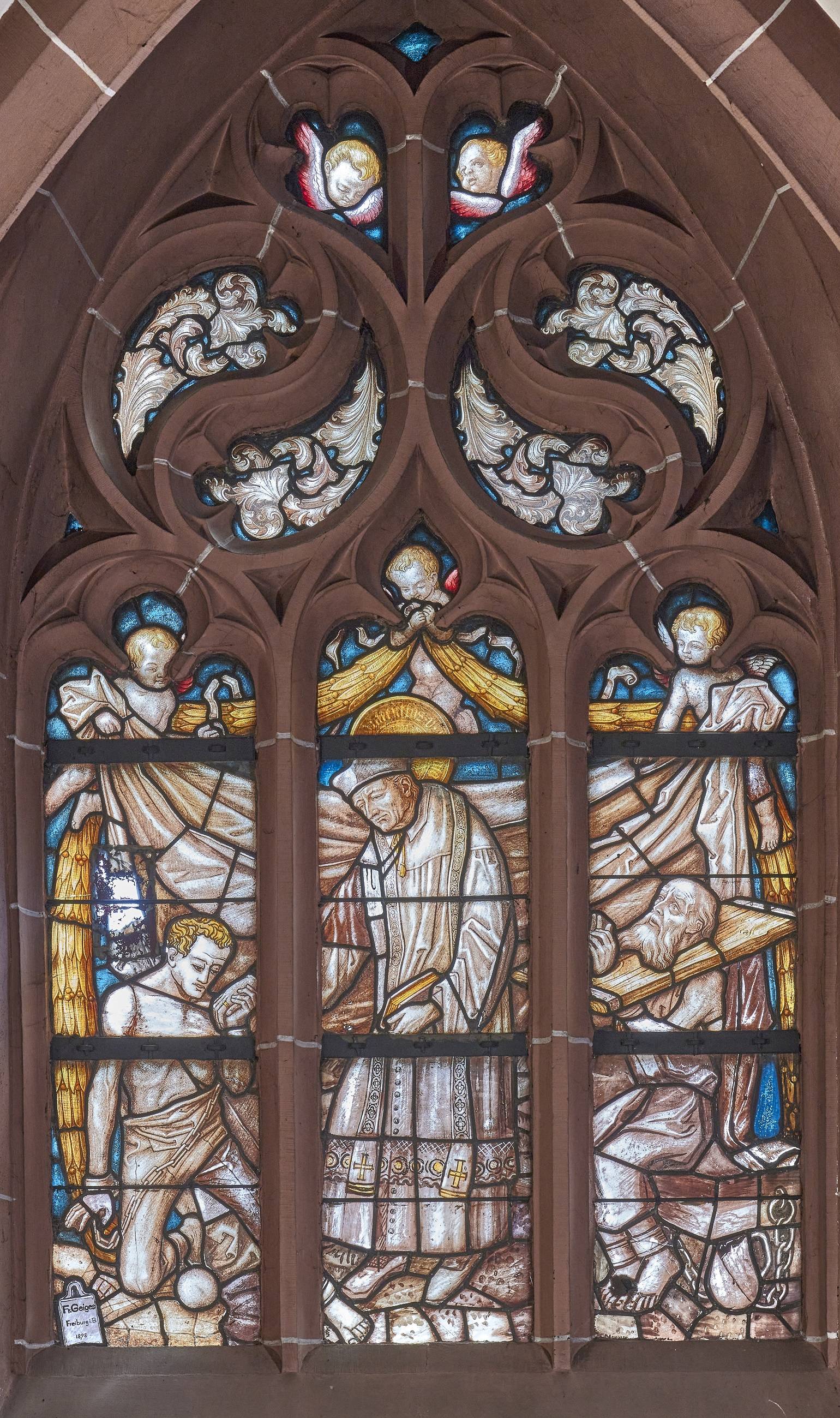 4. rechtes Seitenschifffenster: Hl. Vinzenz von Paul befreit Galerensträflinge (c) W. Vollrath
