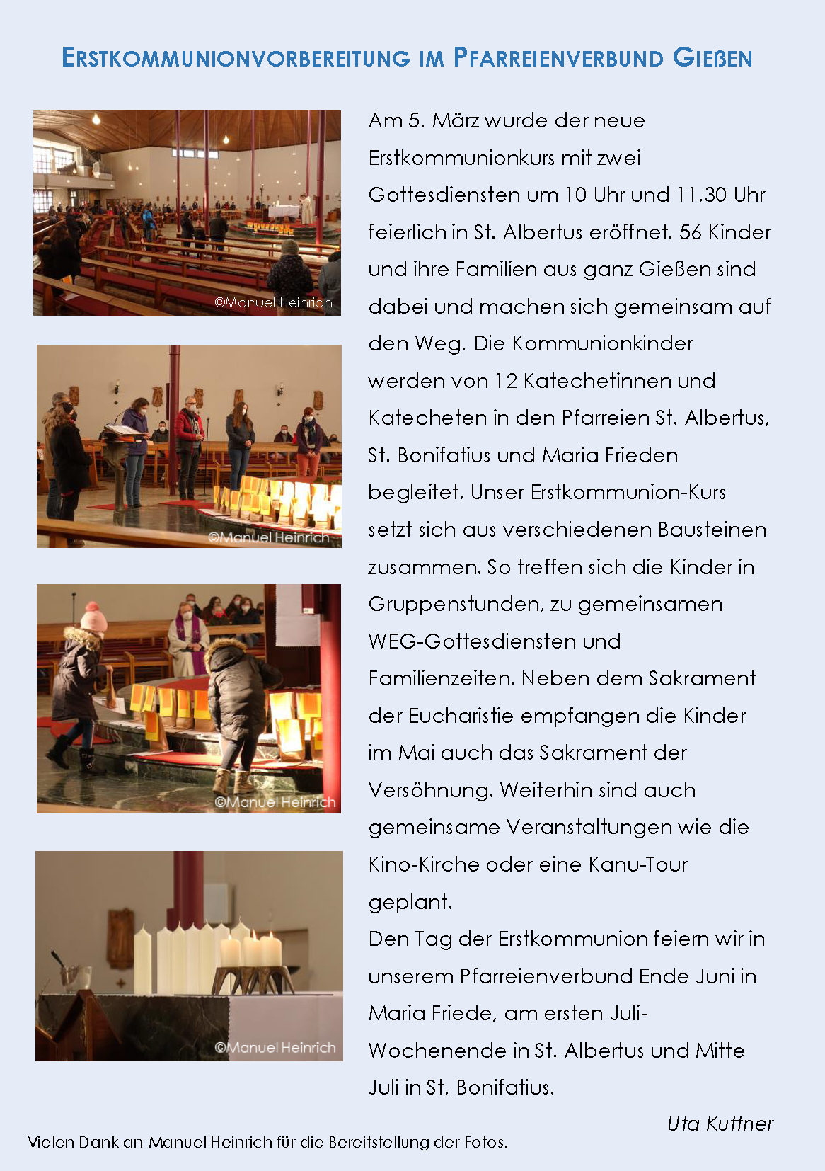 Erstkommunionvorbereitung im Pfarreienverbund Gießen (c) Uta Kuttner