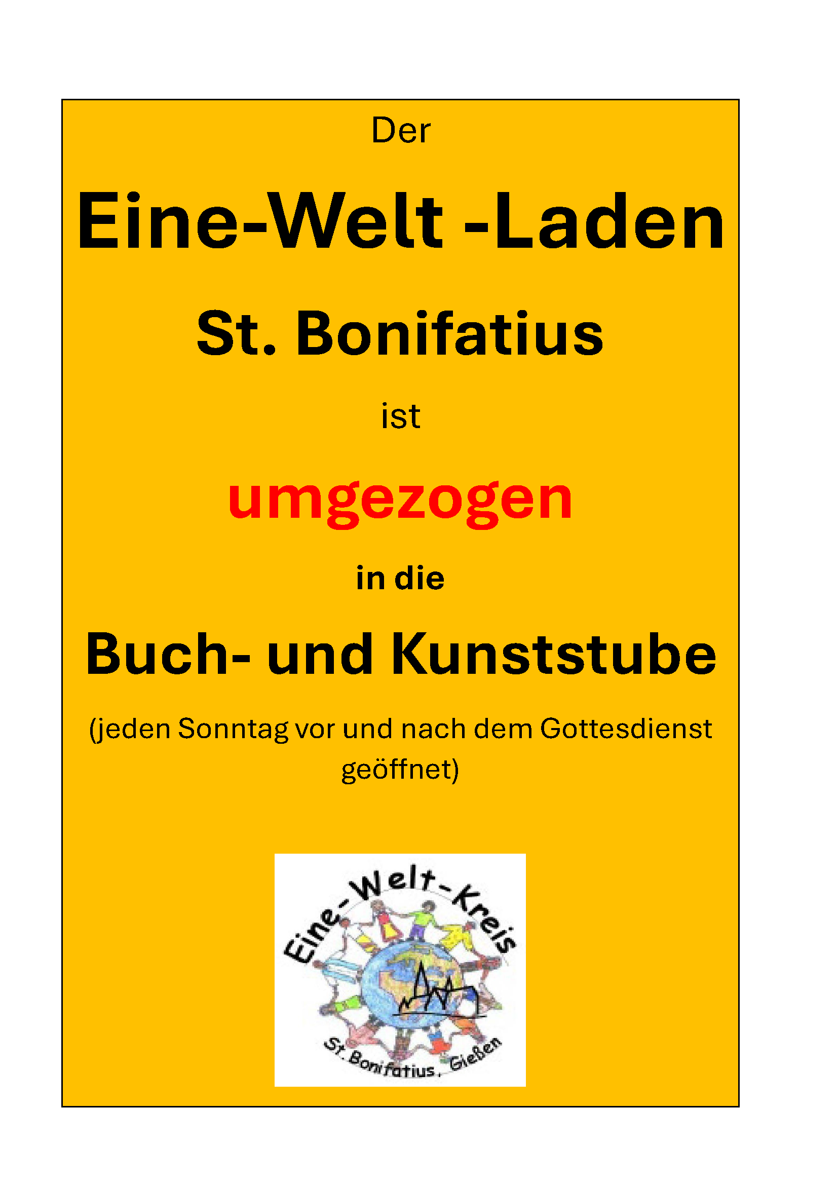 Plakat-EWL zieht um (c) Eine Welt Kreis St. Bonifatius