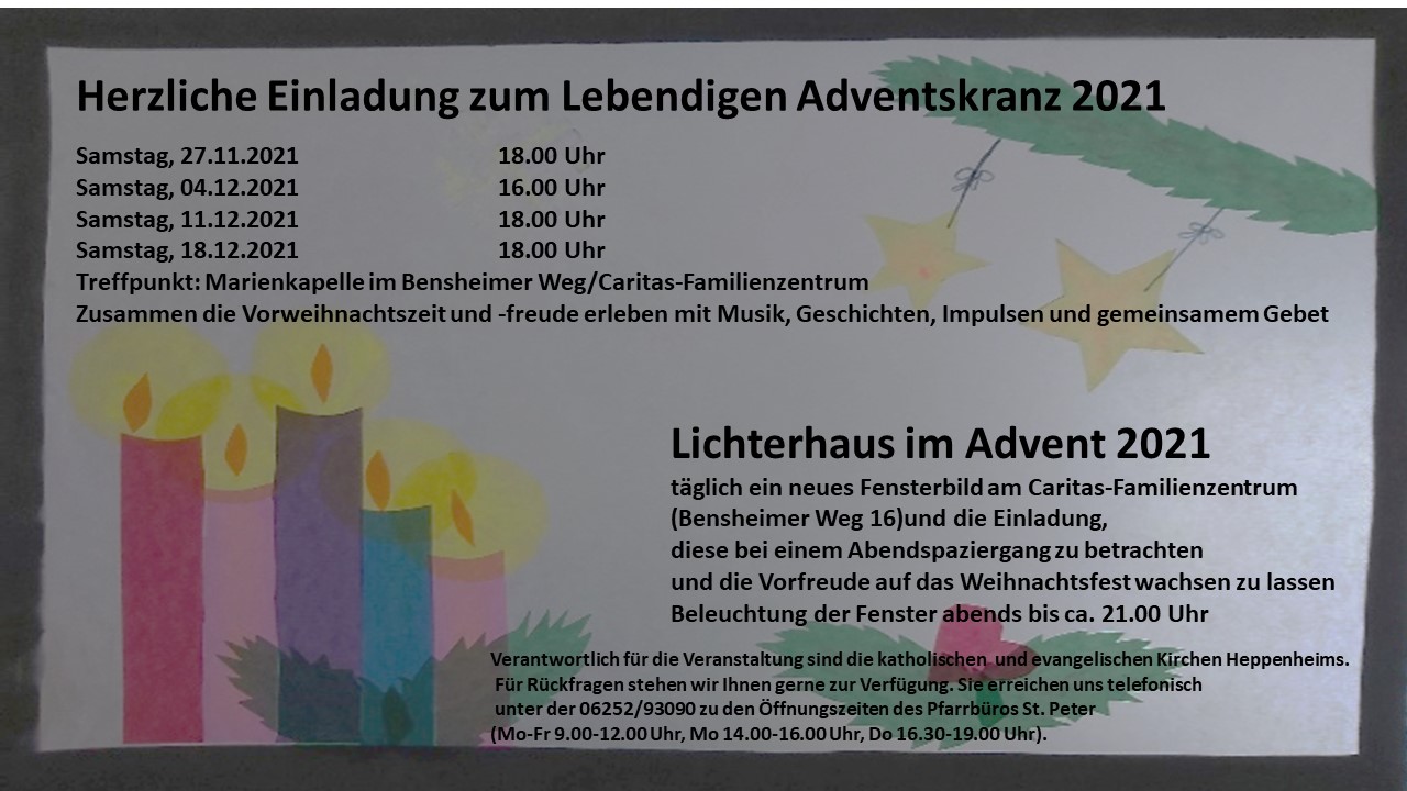 ökumenische Adventsaktion 2021 (c) PV Heppenheim
