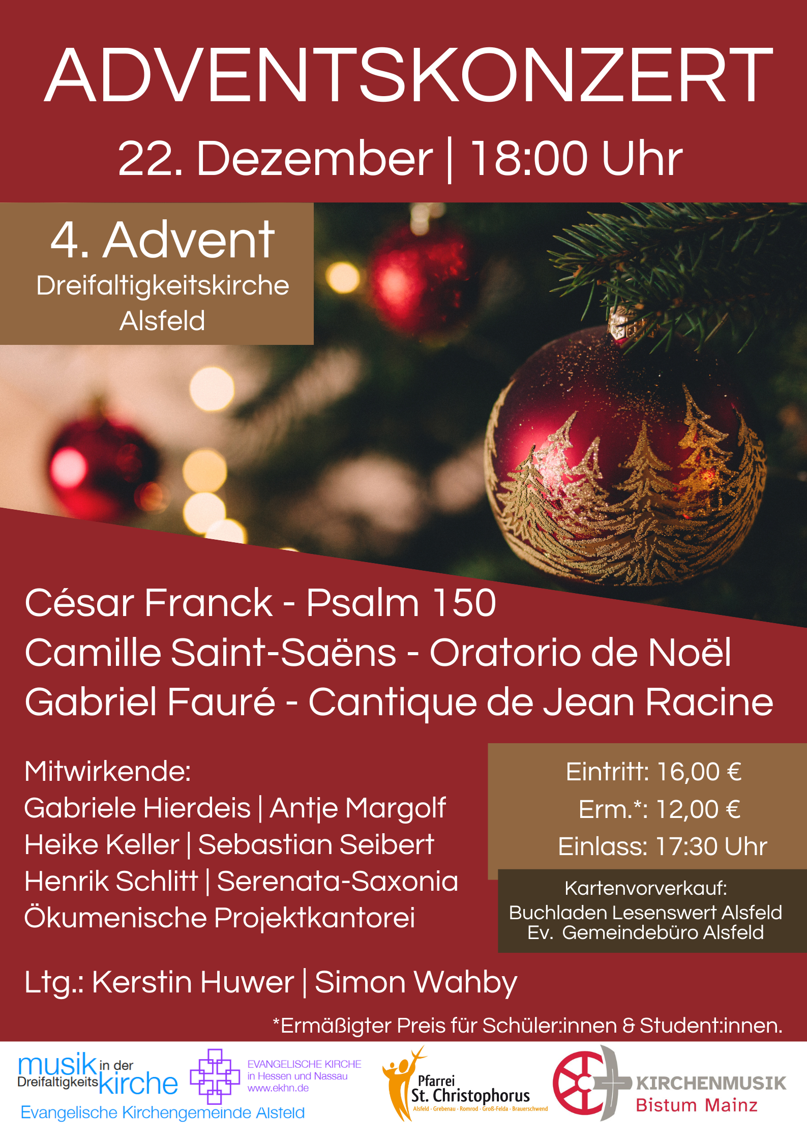 Plakat - Adventskonzert 22.12.24 (c) Regionalkantorat Alsfeld