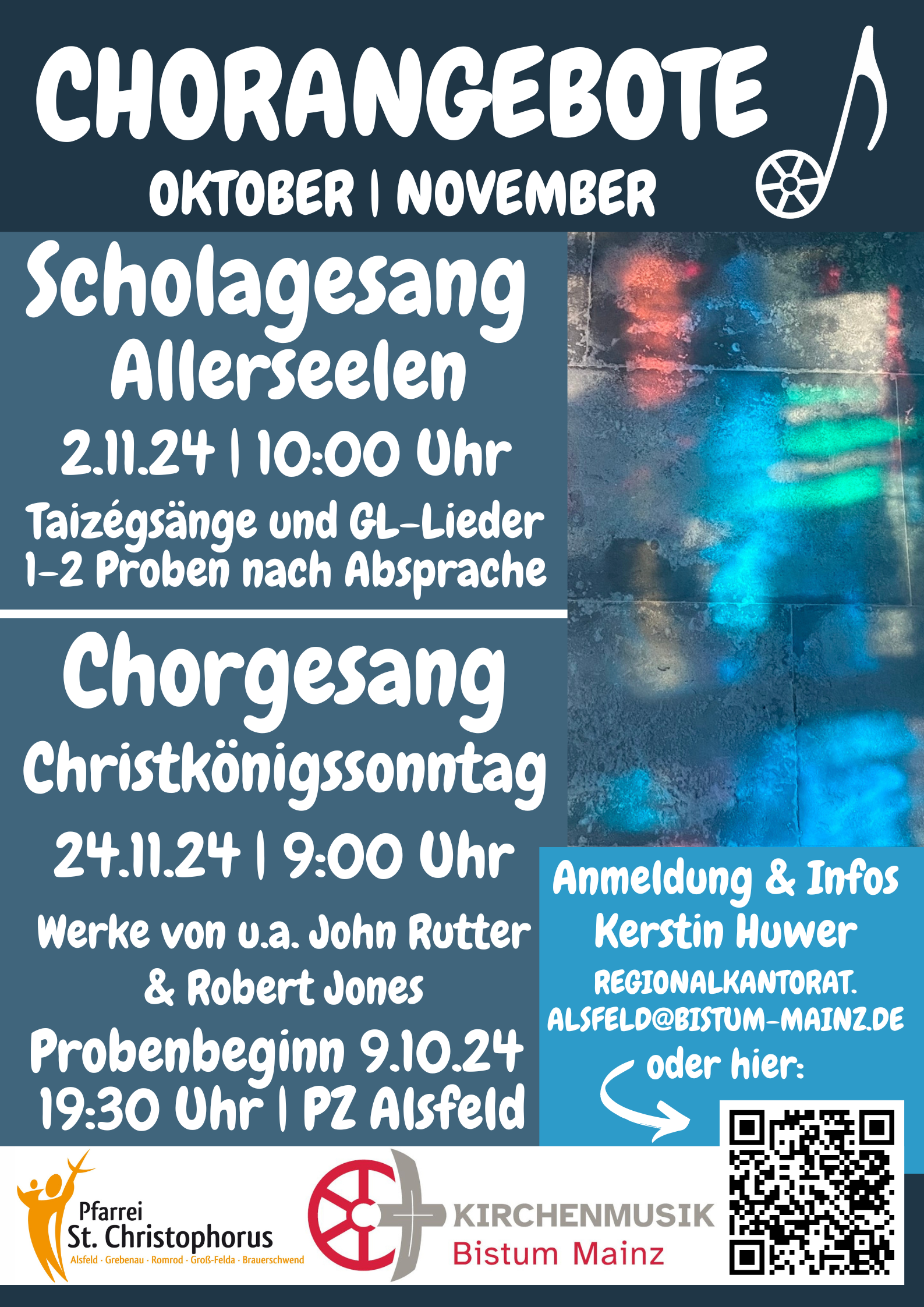 Plakat - Chorangebote Oktober und November (c) Regionalkantorat Alsfeld