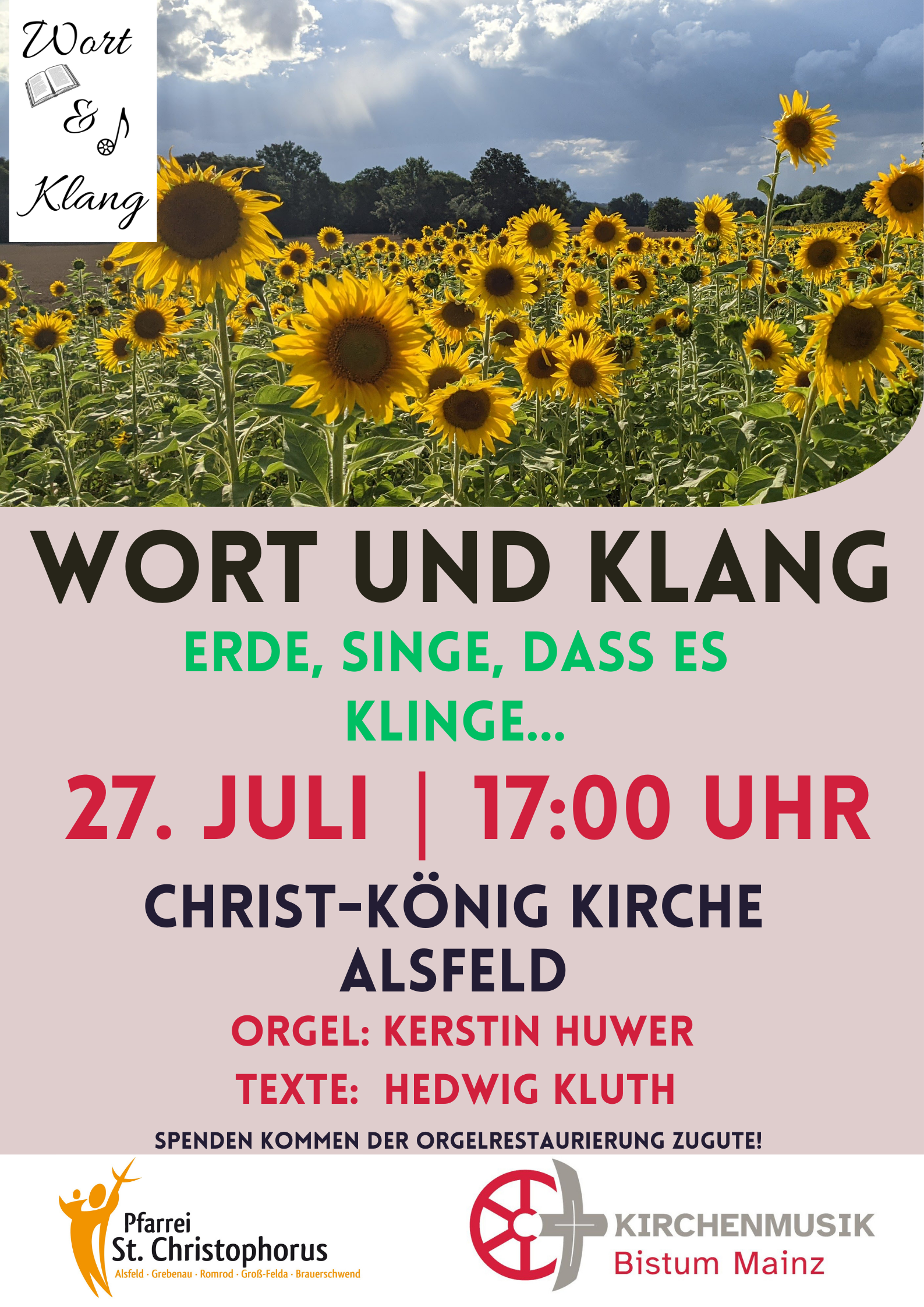 W&K 27.07.24 Plakat - Erde singe , dass es klinge (c) Regionalkantorat Alsfeld