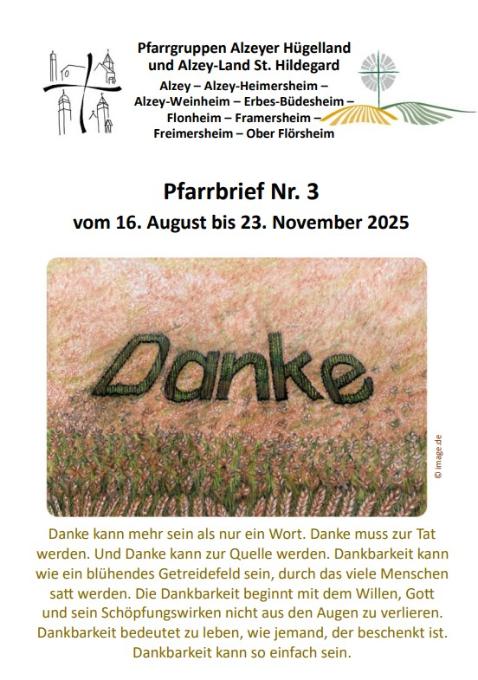 Deckblatt Gemeindeheft 3/25 (c) PG Alzeyer Hügelland/PG Alzey-Land St. Hildegard