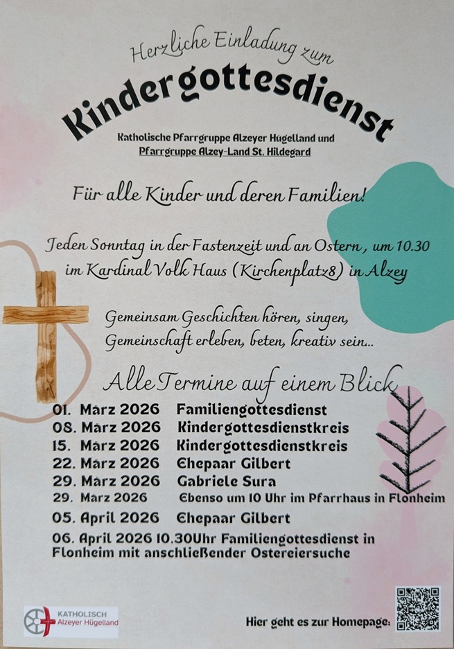 Flyer Kindergottesdienste Fastenzeit 2026 (c) PR D. Gilbert