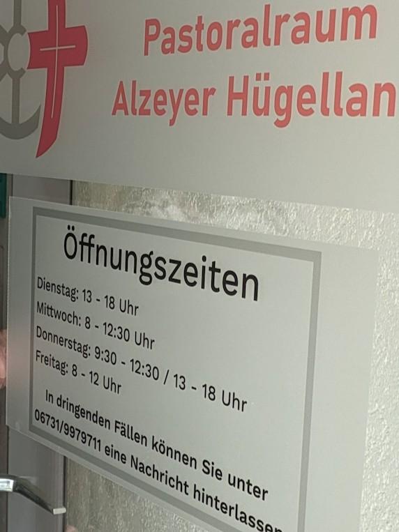 Pfarrbüro Alzey Urlaub
