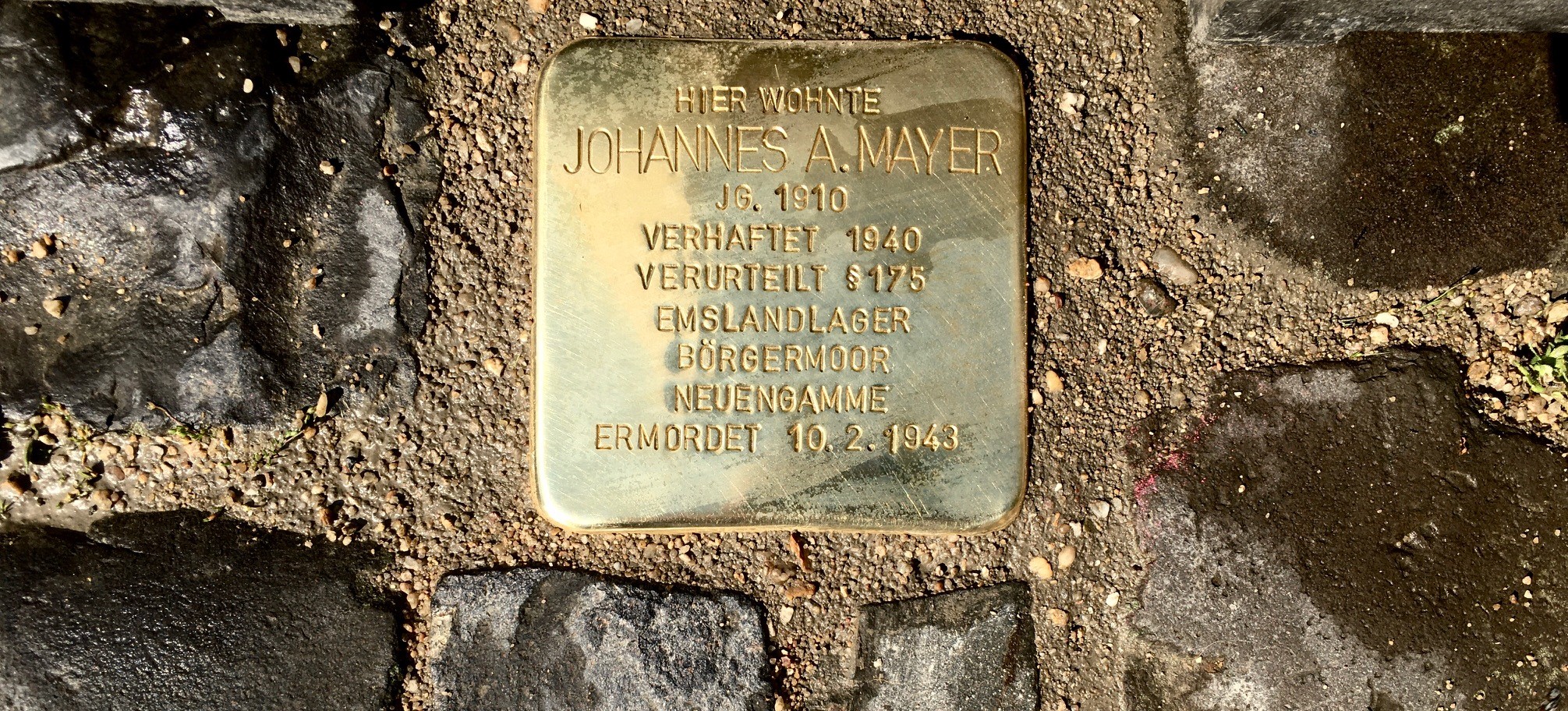 Stolperstein in der Straße Weberstube