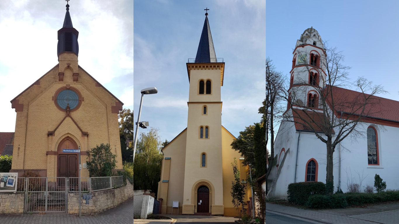 Drei Kirchen in Dittelsheim-Heßloch