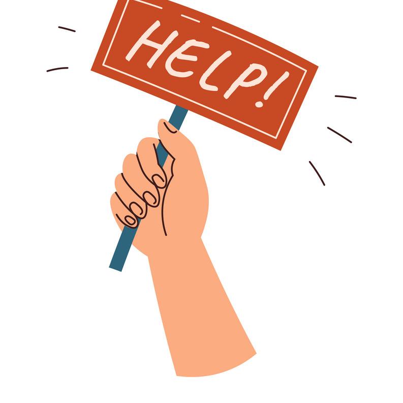 help-sign-hand-flat-icon-vector-45968902