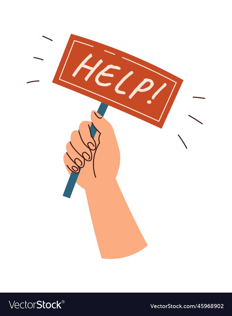 help-sign-hand-flat-icon-vector-45968902