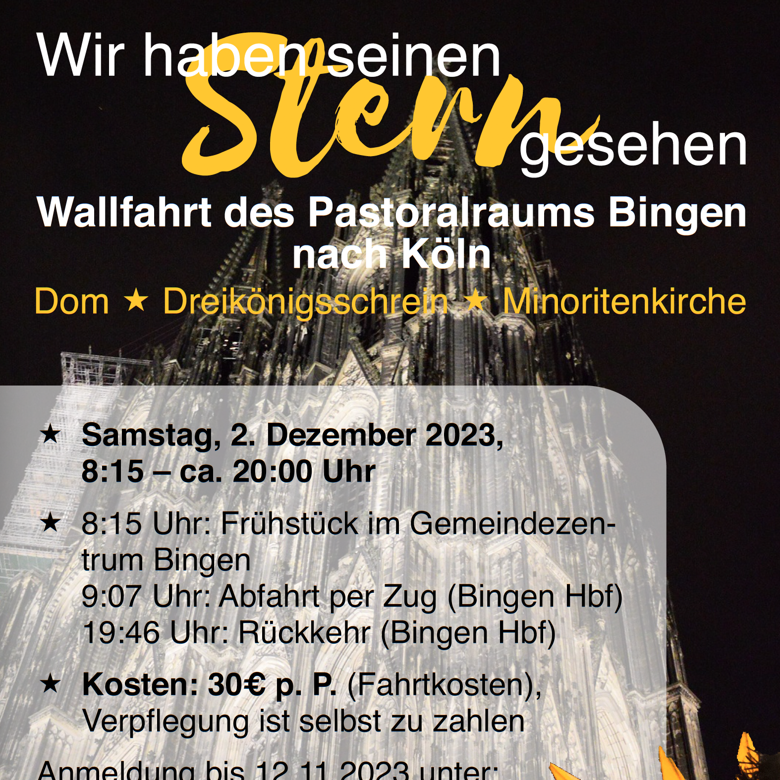 2023-12-02 Wallfahrt Köln Plakat