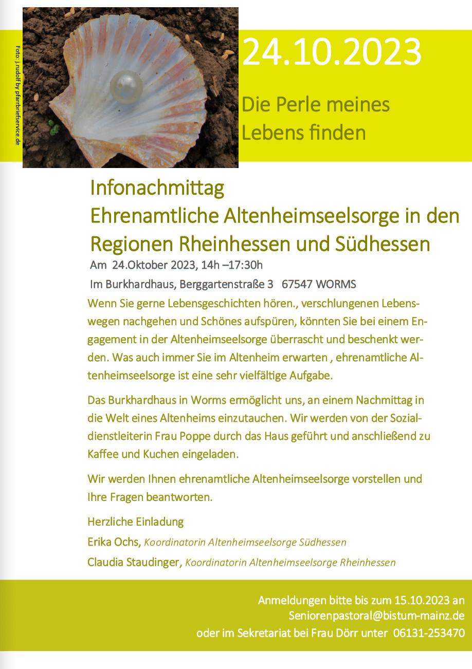 Infonachmittag Ehrenamtliche Altenheimseelsorge (c) Koordinatorin Altenheimseelsorge Südhessen + Rheinhessen