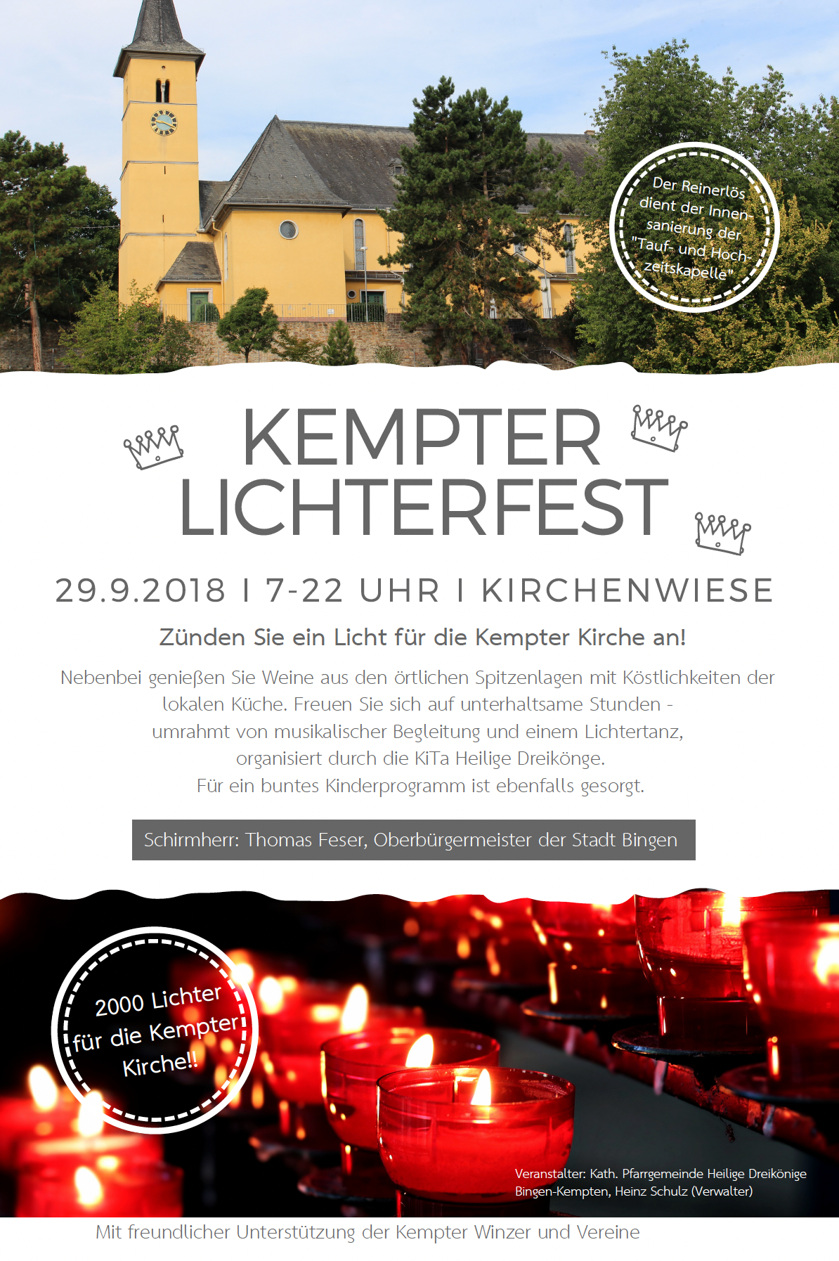 Flyer Lichterfest 2018 (c) Kirchbauverein Bingen-Kempten