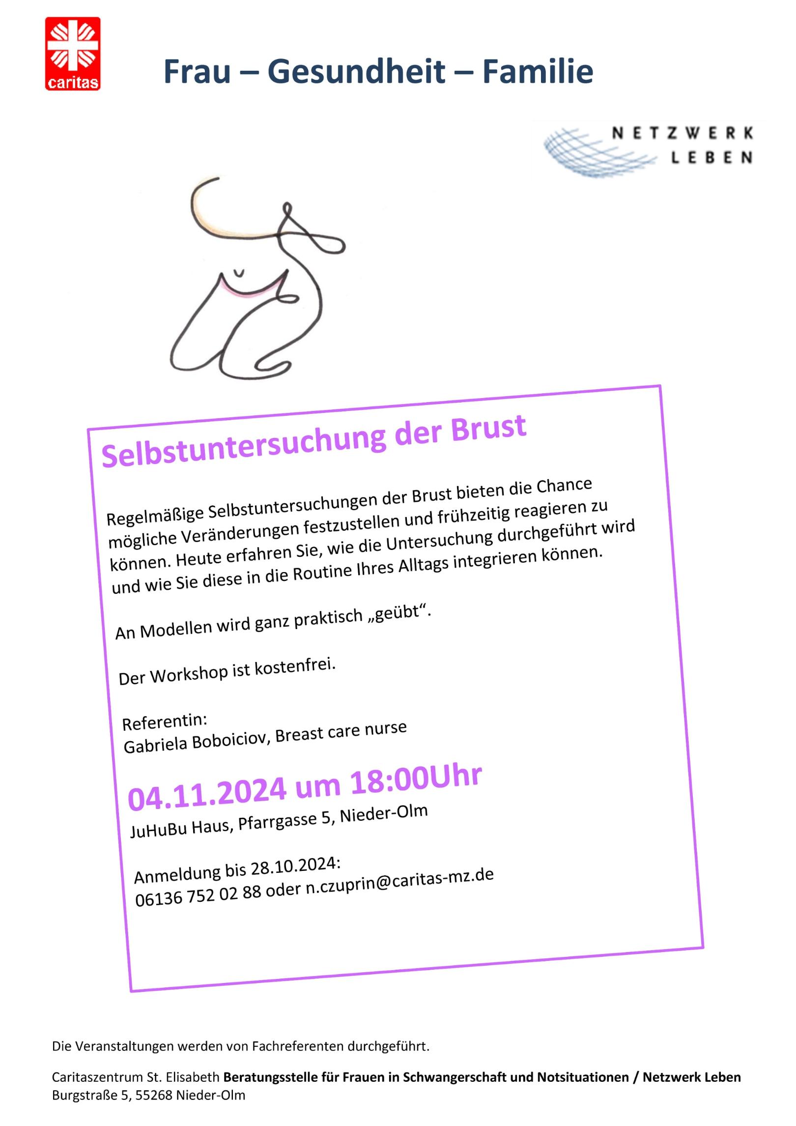 Selbstuntersuchung Brust (c) Caritaszentrum St. Elisabeth