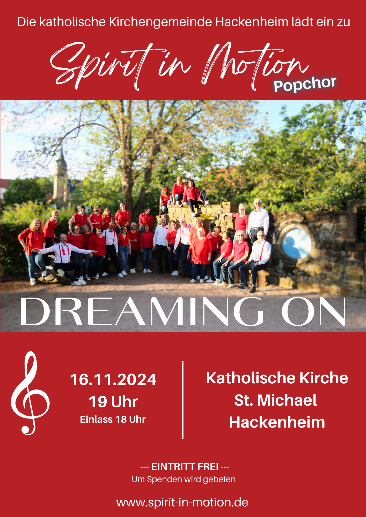 Spirit - Plakat Konzert Dreaming On - 2024 (c) Popchor Spirit in Motion