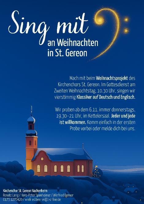 Plakat Weihnachtsprojekt 2025 (c) Kirchenchor St. Gereon