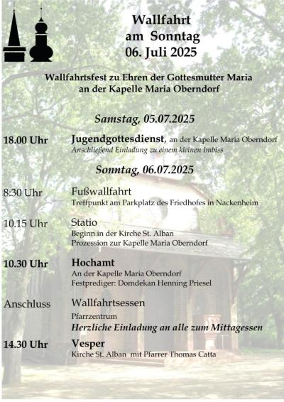 Plakat zur Wallfahrt Maria Heimsuchung