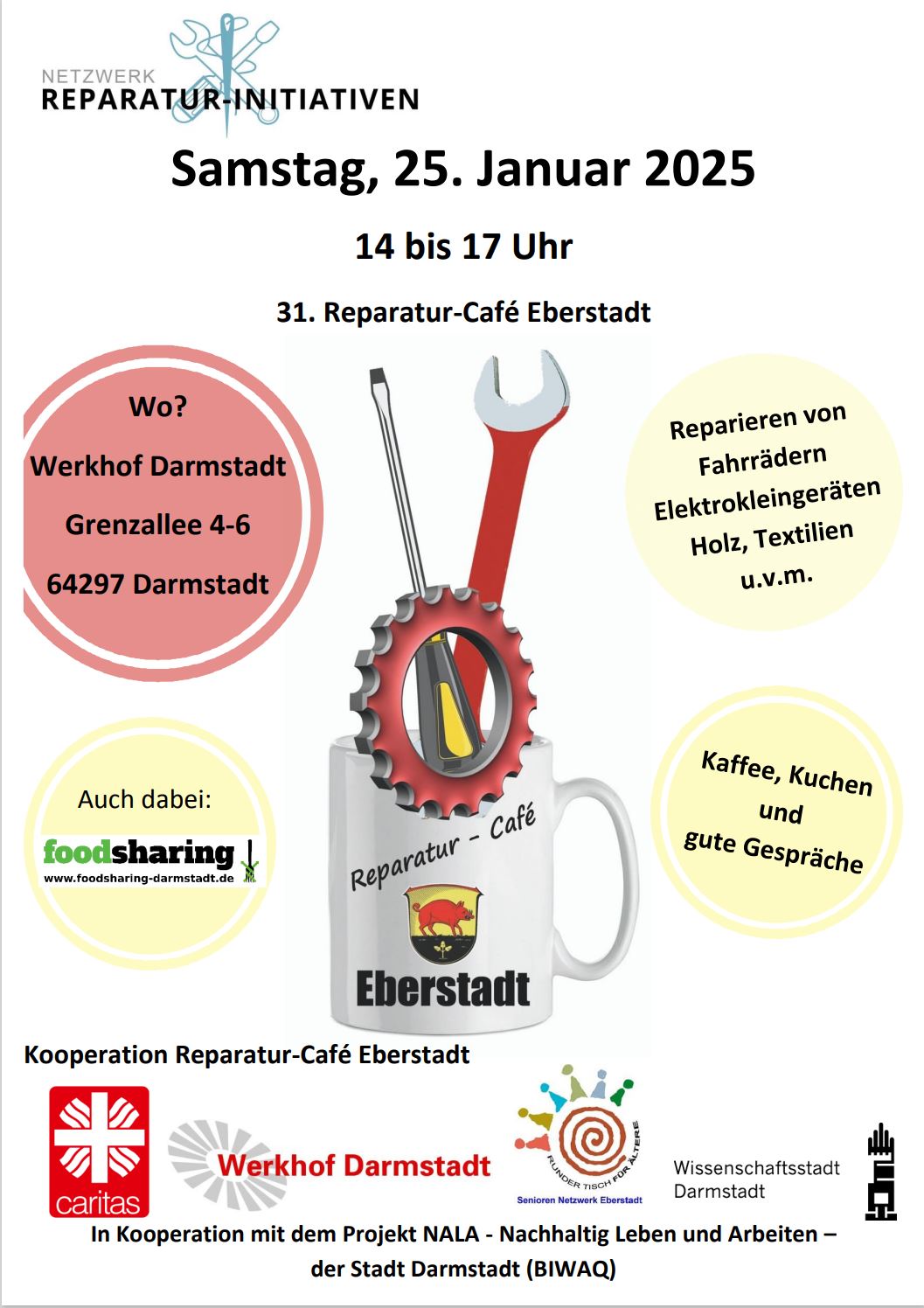 Herzliche Einladung zum Reparaturcafé (c) Kooperation Reparaturcafé