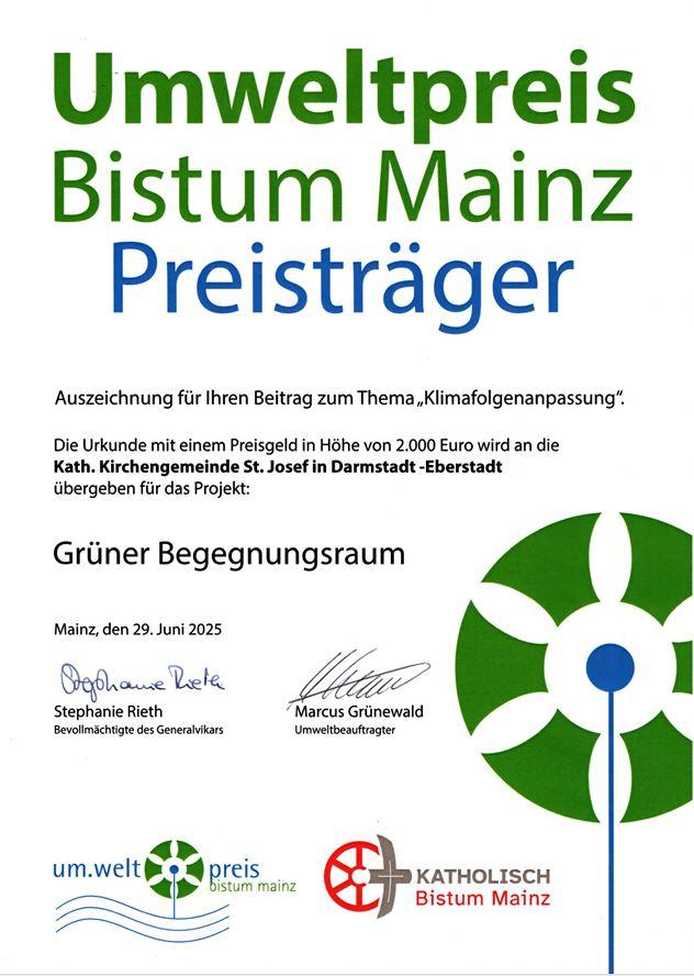 Umweltpreis für Grünen Begegnungsraum