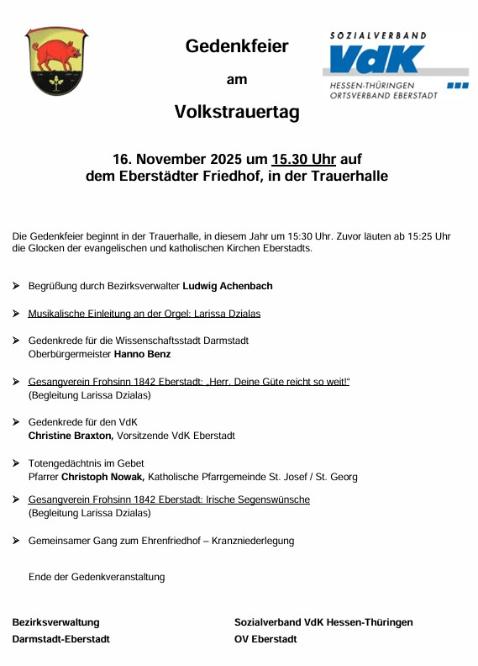 Programm der Gedenkfeier (c) Bezirksverwaltung
