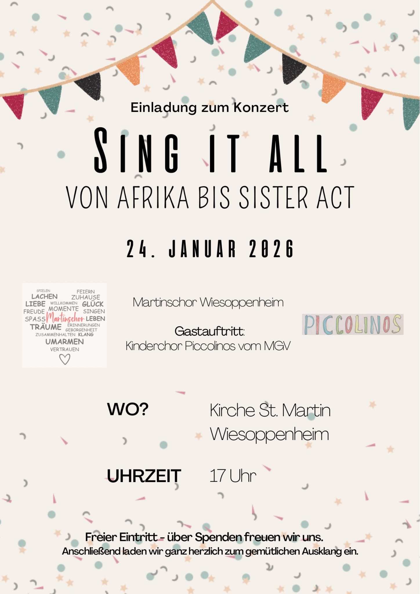 Plakat Martinschor Konzert Sing it all (c) Pfarrgruppe Katholische Kirche im Eisbachtal