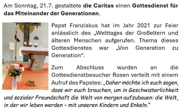 Caritas_Generationen Gottestdienst