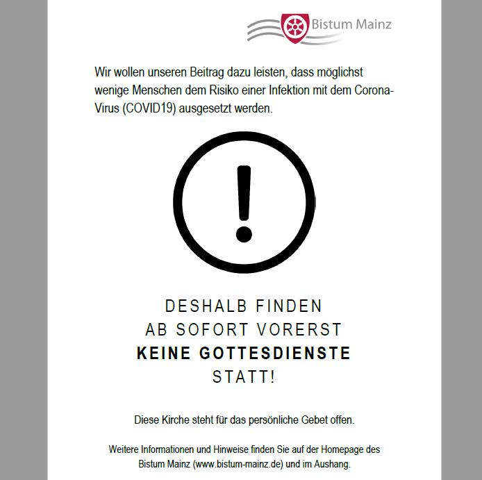 Keine Gottesdienste (c) Bistum Mainz