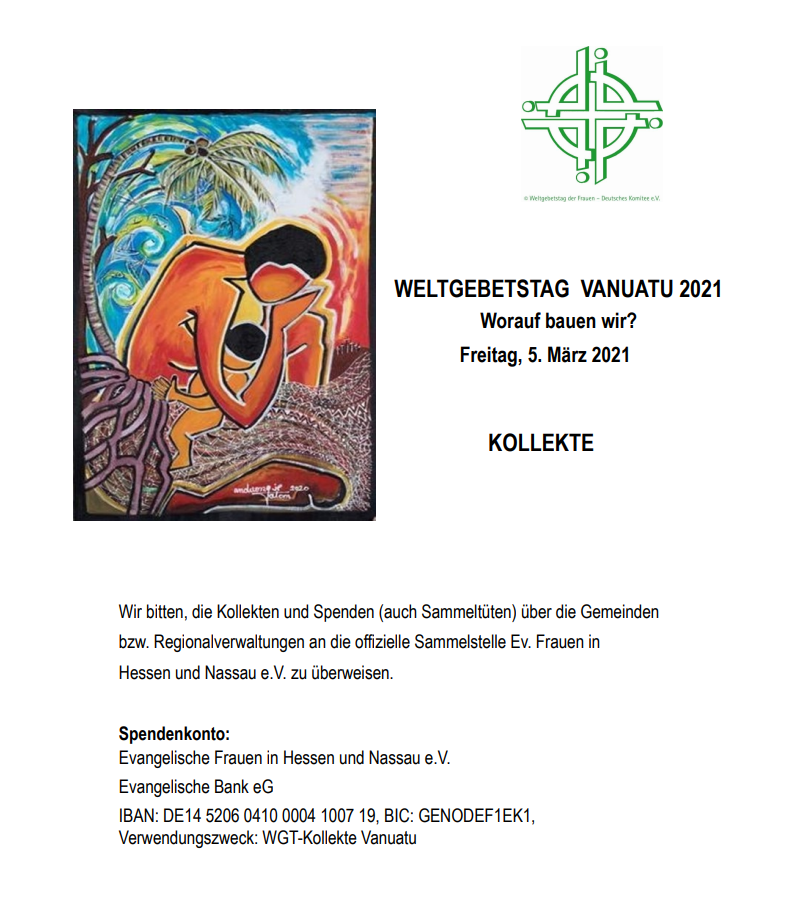 Weltgebetstag Vanuatu 2021 Kollekte (c) Pfarrgruppe Fürth Lindenfels