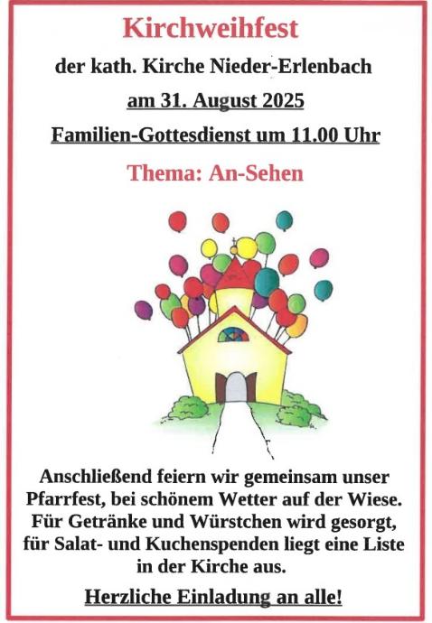 2025-Plakat Pfarrfest NERL (c) PG Harheim / Nieder-Eschbach