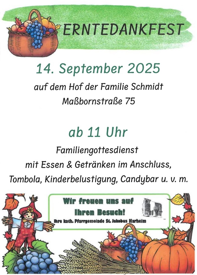Plakat Erntedank HAR (c) PG Harheim / Nieder-Eschbach