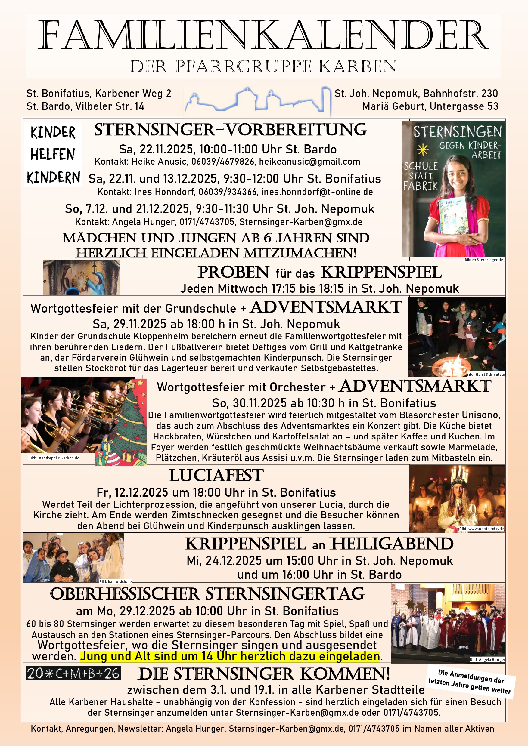 Der neue Familienkalender (c) Hunger