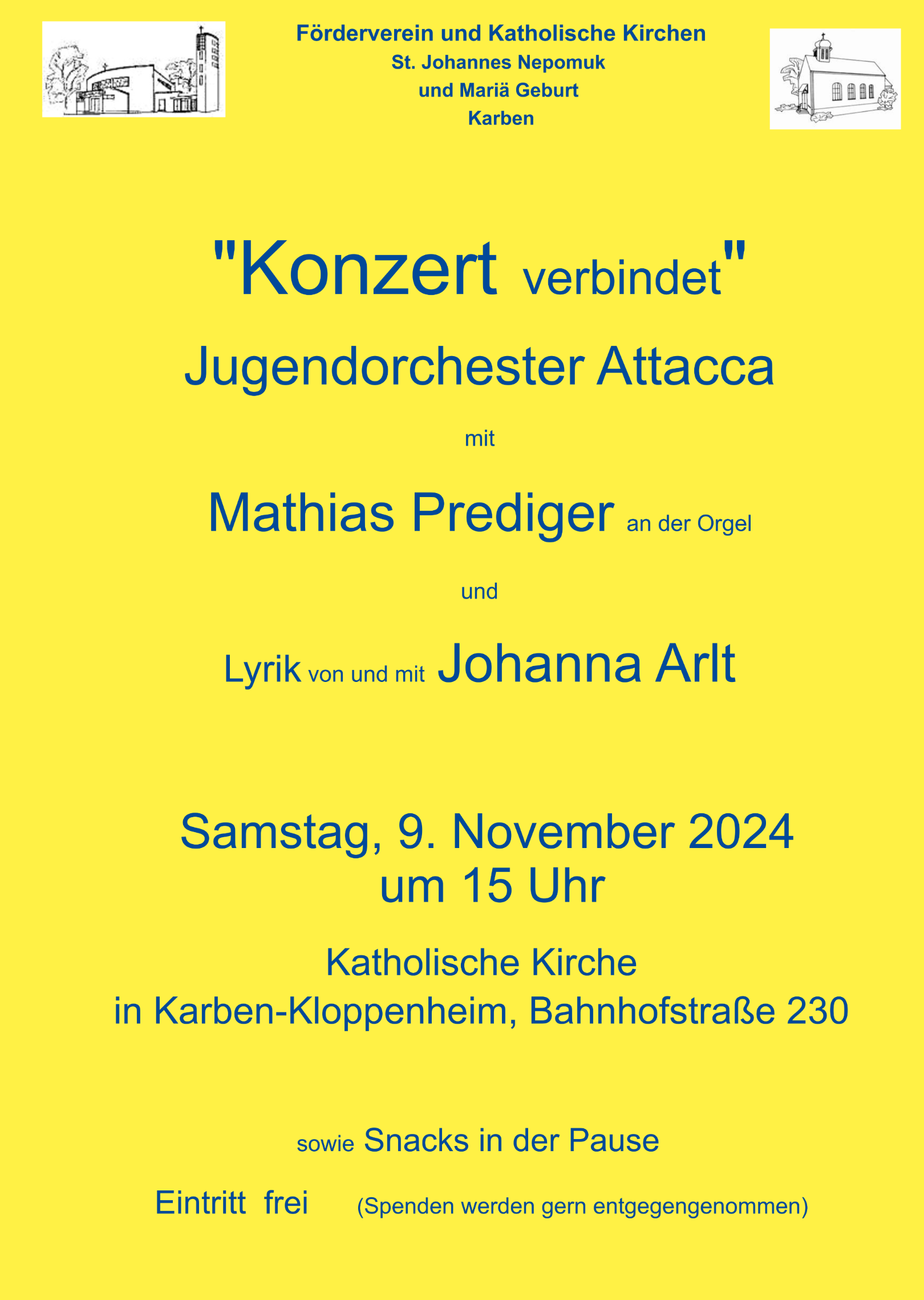 Konzertplakat 9.11.24 (c) Kirche Kloppenheim