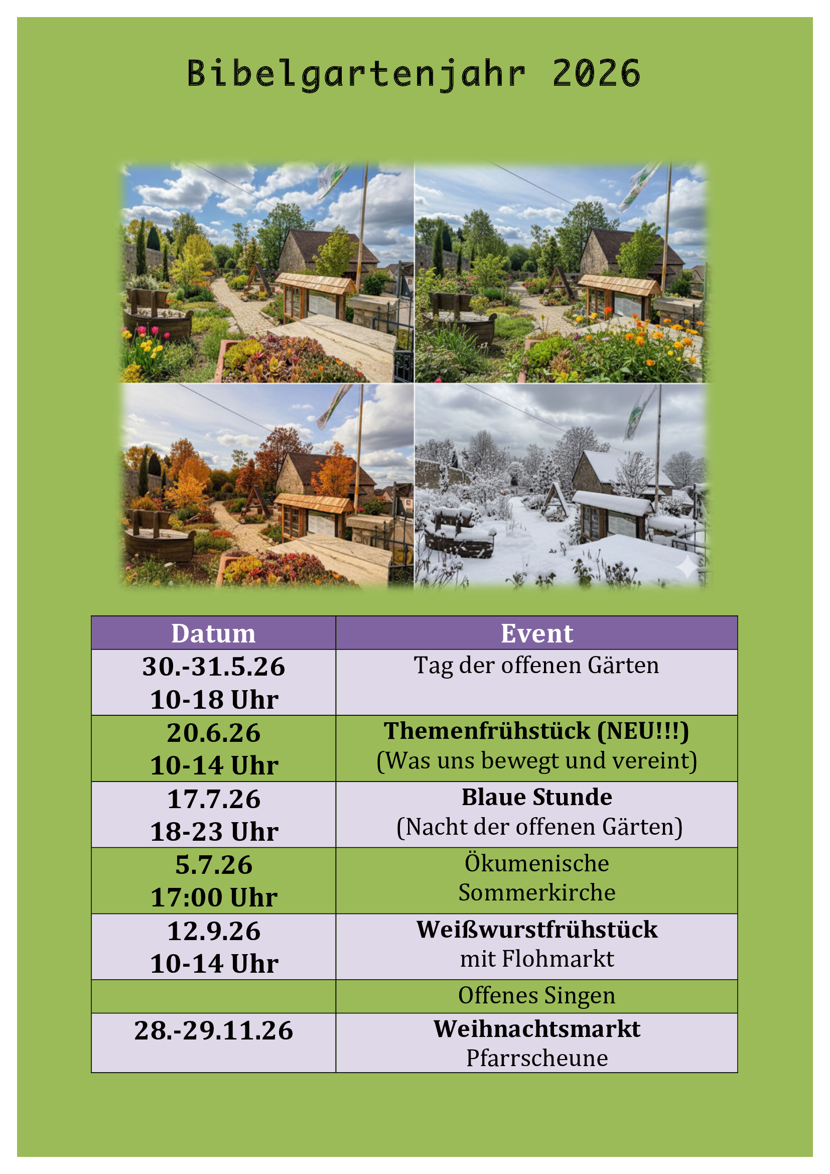 Termine 2026 (c) KFie