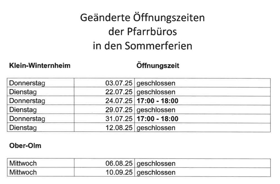 Bürozeiten Ferien (c) HE